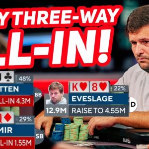 Crazy Poker Hand at World Series of Poker Final Table with $1.400,000 First Prize!