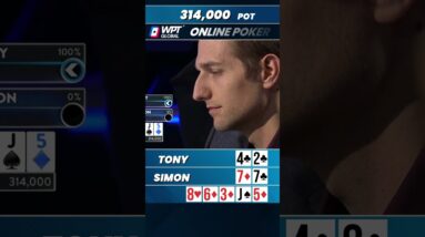 RIVER CARD Hits a STRAIGHT for 554,000 Pot #shorts