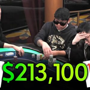 ALL IN for $213,100 Pot at SUPER HIGH Stakes Cash Game