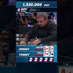 Jeremy Goes ALL IN for a 950,000 pot! 😮 #shorts