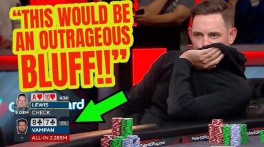 Poker Player Risks His Chances of Winning $12,100,000 at the World Series of Poker on a WILD Bluff!