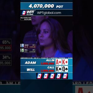 Adam ALL IN for 4,070,000! He’s Looking for an ACE! ♠️😱#shorts