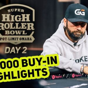 Super High Roller Bowl Pot Limit Omaha $100,000 | Day 2 Full Highlights with Daniel Negreanu!