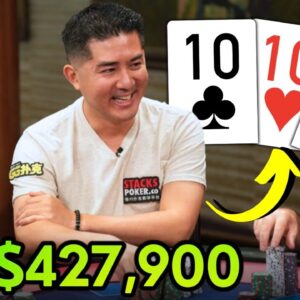 $427,900 Won With THREE of a KIND at Super High Stakes Cash Game